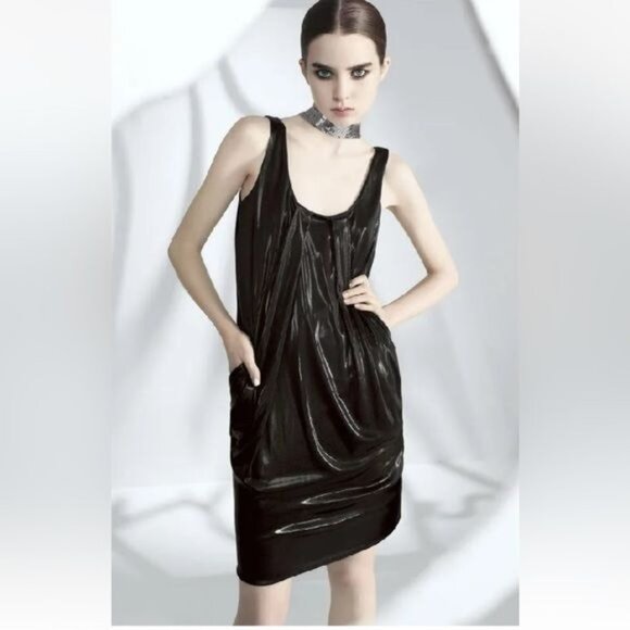 Diane von Furstenberg LESLEY Liquid Metal black Dress Seen on Katherine Heigl 12 - Picture 9 of 9